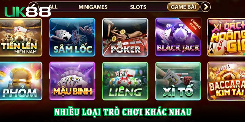 Những tựa trò chơi nổi bật nhất tại game bài UK88