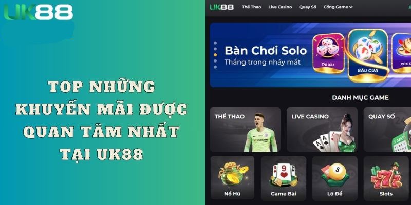 Các chương trình khuyến mãi UK88 hot nhất 2025